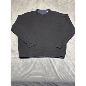Tommy Bahama Mens XL Gray Blue Reversible Cotton Sweatshirt Top
